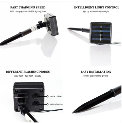 Solar LED Stake Lights Multi Coloured 20 Ball Garden Path Lighting Patio Outdoor - Image 9
