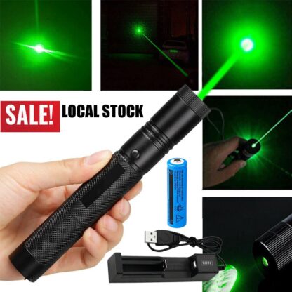 Green Laser Pointer Pen Light 9900Mile Strong  Visible Beam Lazer AAA Torch 532nm USB Rechargeable Flashlight