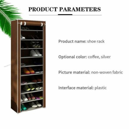 27 Pairs 10 Layers Shoe Cabinet Storage Organizer Shoe Rack Bracket - Image 9