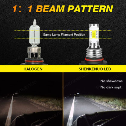 9005 9006 HB3 H10 LED Headlight Bulbs Kit Car Canbus Error Free High-Lo Beam - Image 7