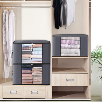 4Pcs Clothes Storage Bags Zipped Organizer Underbed Wardrobe Cube Closet Boxes - Image 5