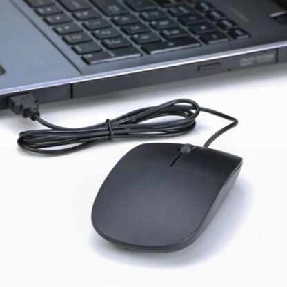 Ultra-Slim Optical Wired Scroll Wheel Mouse Mice For PC Laptop Notebook Desktop - Image 4