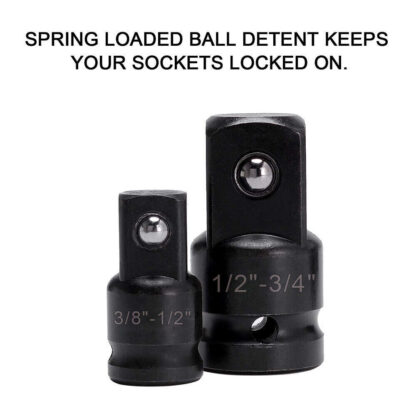 6 X Impact Socket Adapter And Reducer Set Female To Male 1-4 3-8  1-2 3-4 - Image 4