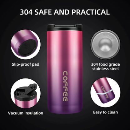 Thermal Travel Coffee Mug Cup Hot Warm Insulated Drinks Thermal Flask UK - Image 7