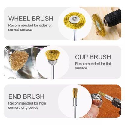 45Pcs Brass Polishing Wire Cup Mix Brush Set For Dremel Rotary Tool Accessories - Image 7