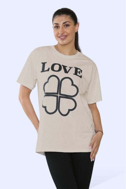 Ladies Love Printed Short Sleeve T-Shirt Top - Image 5