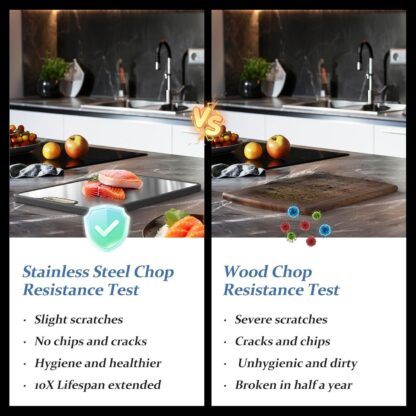 Stainless Cutting Board Double-Sided Titanium Cutting Boards For Kitchen Camping - Image 3