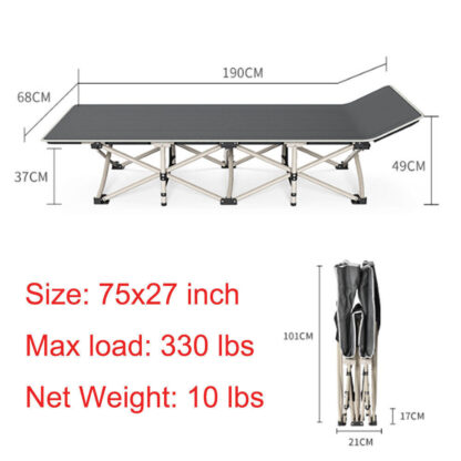 Heavy Duty Single Folding Bed  Camping Travel Guest Lightweight - Image 3
