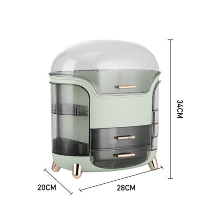 Large Cosmetic Skincare Organiser Tabletop Make-Up Storage Case 2 Drawers Box - Image 2