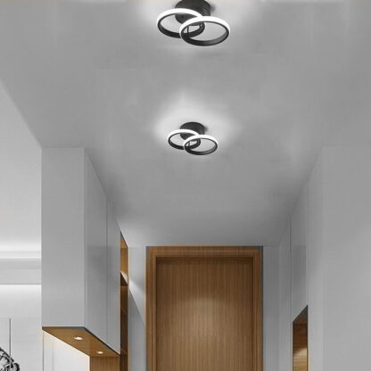 Modern LED Ceiling Light Double Round Pendant Lamp Bedroom Lights Ceiling - Image 8