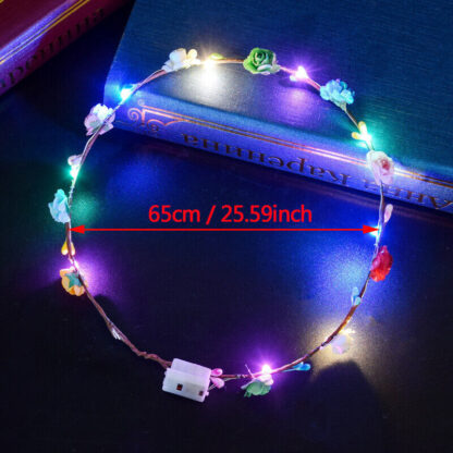 10 20 X LED Light Up Flower Floral Hairband Headband Crown Garland Xmas Wedding - Image 4
