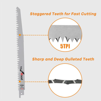 5 Pcs 240mm Sabre Saw Blades For Wood Sharp & Fast Cut S1531L For - Image 10
