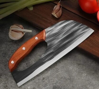 1pc Hand Forged Bone Cutter Kitchen Knife - Sharp Lightweight Dual-Use Slicer For Women - High-Carbon Stainless Steel, Ergonomic Handle, Easy To Clean, And Durable - Image 4