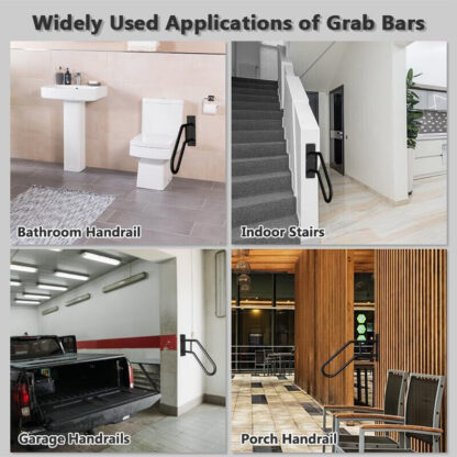 Heavy Duty Non-Slip Handrails For Outdoor 1-3 Step, Wall Mount Stair Hand Rails - Image 5