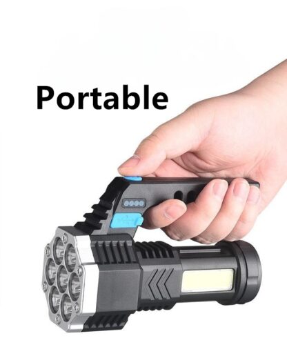 7 LED Flashlight COB Torch Rechargeable Side Light USB Charging 4 Modes Waterproof Work Light - Image 7