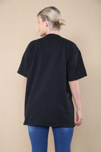 Ladies Oversized Sequin Eye Printed Short Sleeves T Shirt Top - Image 4