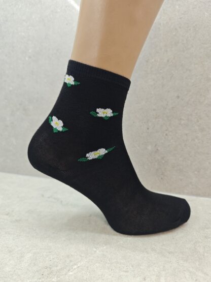 Women's Floral Cotton Socks 6 12 24 Pairs - Image 2