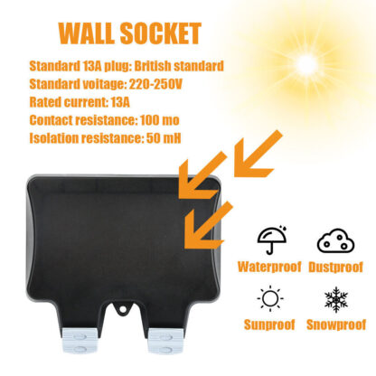 Weatherproof Outdoor Plug 13A 2 Gang Twin Switched Double Socket Outside Box UK - Image 8