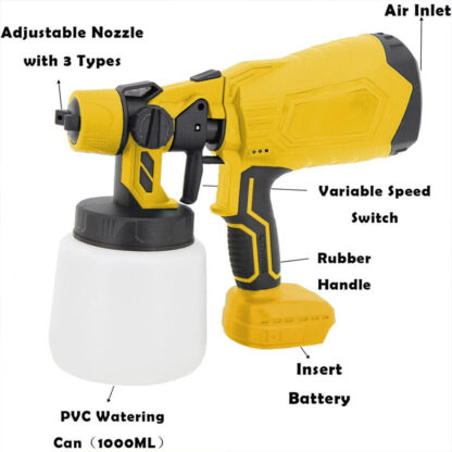 Cordless Paint Sprayer Electric Spray Gun For 18V Li-ion Battery - Image 6