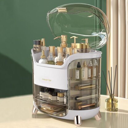 Large Cosmetic Skincare Organiser Tabletop Make-Up Storage Case 2 Drawers Box - Image 7