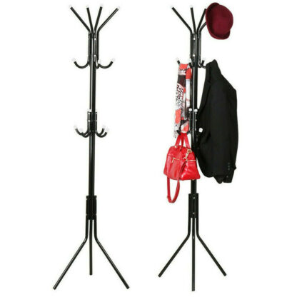 Coat Stand CoatHatJacketUmbrella Floor Standing Rack Clothes Hanger Hooks UK - Image 2