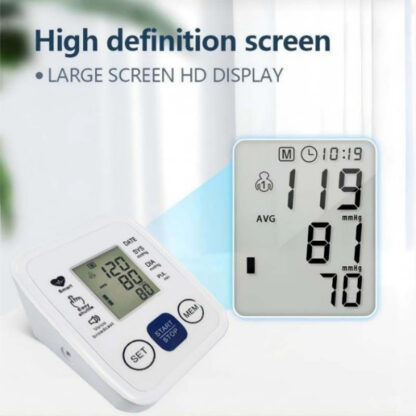 Multifunctional Advanced Upper Arm Blood Pressure Monitor With Adjustable Armband, Large Display And Dual 99 Reading Memory Function For Convenient Home Monitoring - Image 3
