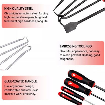 9PCS Profession Scraper Hook And Pick Tool Set O Ring Seal Removal Set&Mini Hook - Image 2