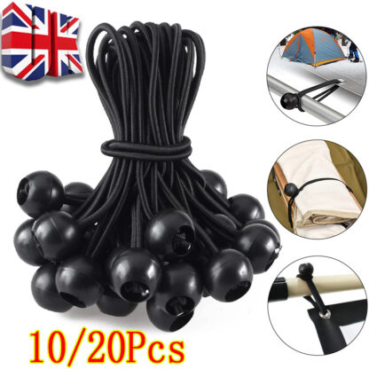 10  20  Bungee Ball Cords Heavy Duty Tarp Bungees Ties Elastic Tie Down Straps - Image 9