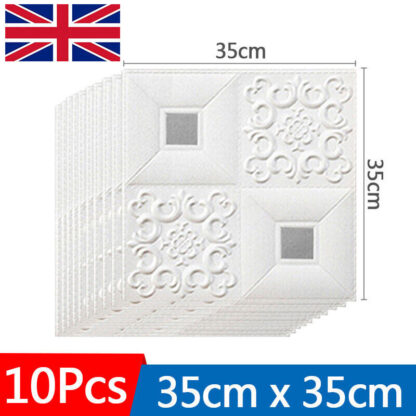 10Pcs 3D Tile Brick Wall Sticker Soft Self-adhesive Waterproof Foam Panel Decal - Image 8