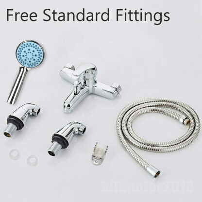 Luxury Bathroom Chrome Sink Bath Filler Tap Shower Mixer Taps With Hand Held Set - Image 6