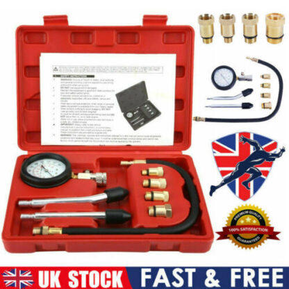 Petrol Engine Cylinder Pressure Tester For Car Compression Test Gauge Kit Set UK - Image 4