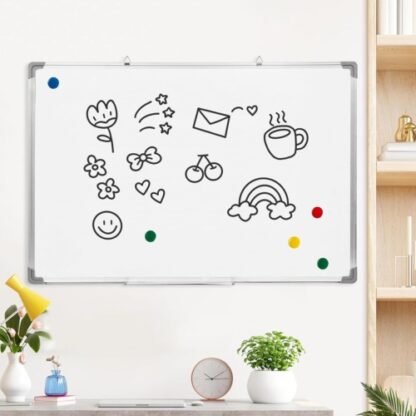 MAGNETIC WHITEBOARD SMALL LARGE WHITE BOARD DRY WIPE NOTICE OFFICE SCHOOL HOME - Image 7