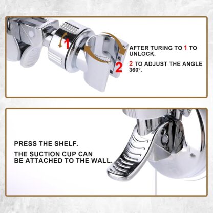 Shower Handset Head Holder Bath Wall Mounted Adjustable Suction Bracket Kit UK - Image 9