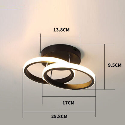 Modern LED Ceiling Light Double Round Pendant Lamp Bedroom Lights Ceiling - Image 4