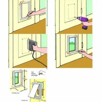 Large Cat Safe Door Flap 2 Way Opening Locking Pet Small Dog Tunnel Door Hole UK - Image 5