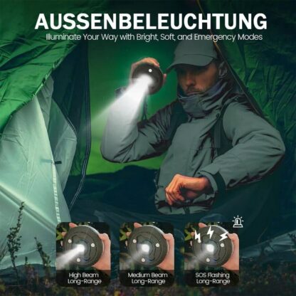 10M Outdoor Camping String Lights Festival Tent Light USB Charging Hanging Lamps - Image 4