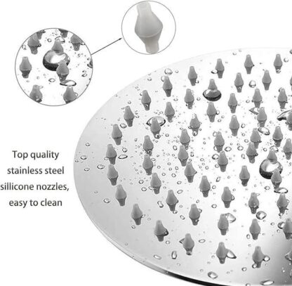 8 Round Shower Head Chrome Stainless Steel Rainfall Overhead Bathroom Large UK - Image 8