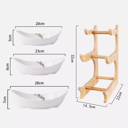 Multifunction Fruit Basket 3Tier Ceramic Bowl Countertop Fruit Bowl Vegetable