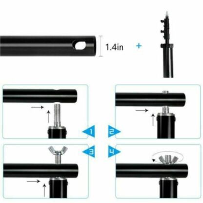 Adjustable Photography Background Support Stand Photo Backdrop Crossbar Kit - Image 10