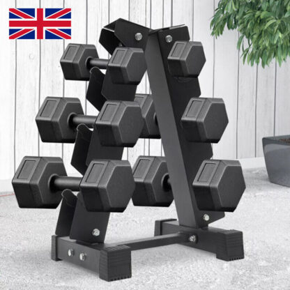3Tier Dumbbell Rack Storage Stand Tree Hex Vertical Weight Wide Home Gym Fitness - Image 3