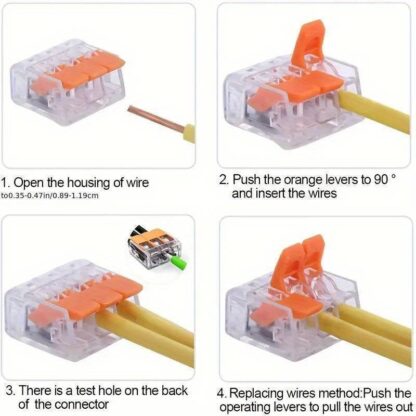 75x For Wago 221 Electrical Connectors Wire Block Clamp Terminal Cable Reusable - Image 5