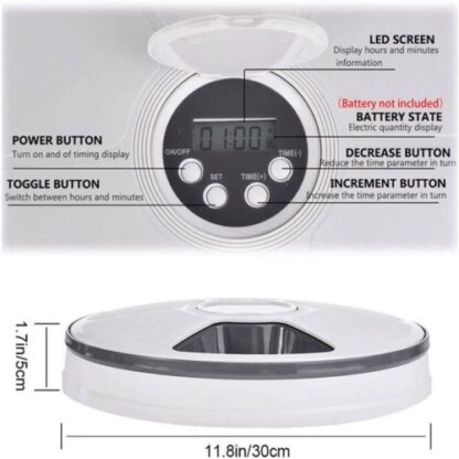 Automatic 6 Day Meal Timed Pet Dog Cat Feeder Food Bowl Auto Holiday Dispenser - Image 6