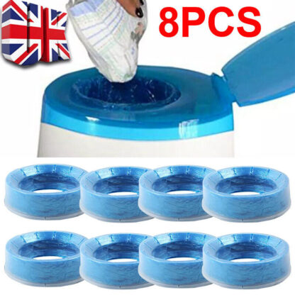 8pcs Nappy Disposal System Refill Cassettes Wrappers Bag Sacks Pack Bin Bags - Image 6