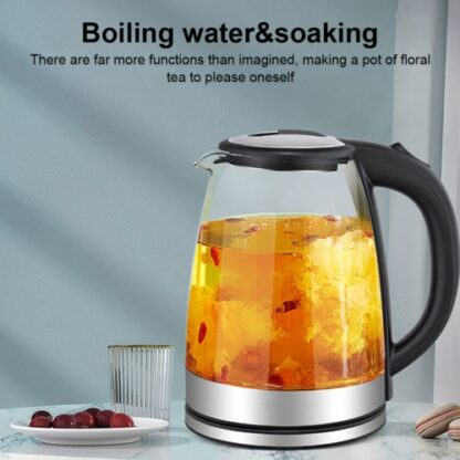 1.8L ELECTRIC KETTLE GLASS 360 BLUE LED ILLUMINATED JUG AUTO SHUT OFF PROTECTION - Image 9