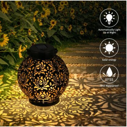 2 Pack Outdoor Solar Hanging Lantern Lights Waterproof Outdoor Garden Lawn Lamp - Image 8