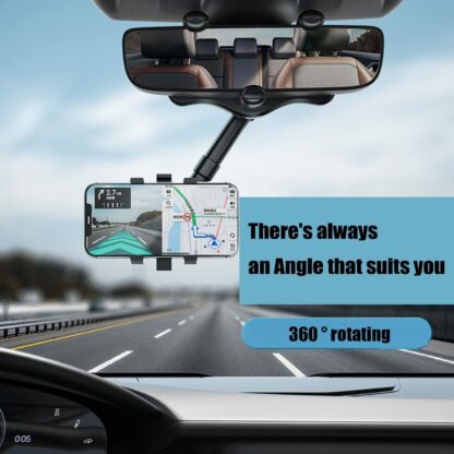 Rotatable And Retractable Car Phone Holder Rearview Mirror UK Stock - Image 9