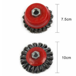 4Pcs Twist Knot Semi Flat Wire Wheel Cup Brush Set Kit For Angle Grinder M14 UK