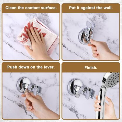 Shower Handset Head Holder Bath Wall Mounted Adjustable Suction Bracket Kit UK - Image 9