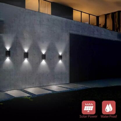 2Pcs Solar Powered Wall Lights Led Super Bright Door Fence Outdoor Garden Lamp White Ligth - Image 6