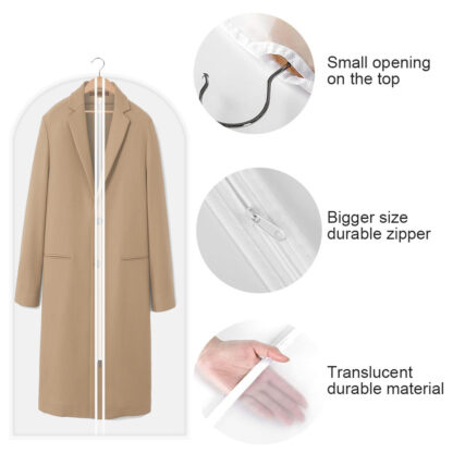 5-10-20 X Clear Polythene Garment Covers Suit Dress Coat Dust Protector Zip Bags - Image 8